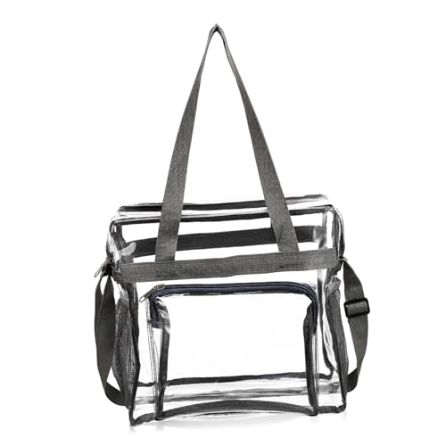 ULTECHNOVO Transparente PVC Schultertasche mit Verstellbarem Tragegurt Multifunktionale Aufbewahrung für Reisen Toilettenartikel Make Up und für Konzerte und Alltag von ULTECHNOVO