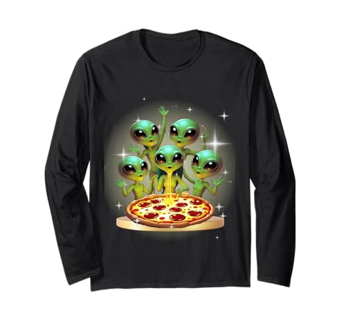 Alien Pizza Kinder Jugend Langarmshirt von ULTIMATE CHILL T-SHIRT FACTORY
