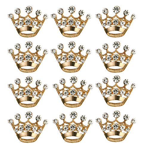 ULTNICE 12pcs Tiara Krone Brosche Pin Hochzeit Party Pageant Brosche (Gold) von ULTNICE