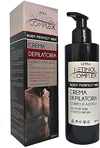 Retinol Complex Haarentfernungscreme für den Körper und die Achseln für Herren mit Aloe Vera und Arganöl, 150 ml von ULTRA RETINOL COMPLEX