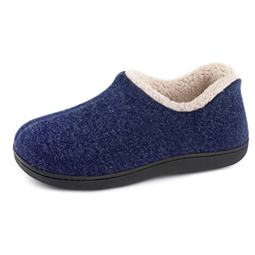 ULTRAIDEAS Hausschuhe Damen Plüsch Slippers Winter Wärme Pantoffeln Bequeme Memory Foam Filzpantoffel Gemischte Baumwolle Non-Slip Gummisohle im Innen- und Außenbereich,Blau,39 EU von ULTRAIDEAS