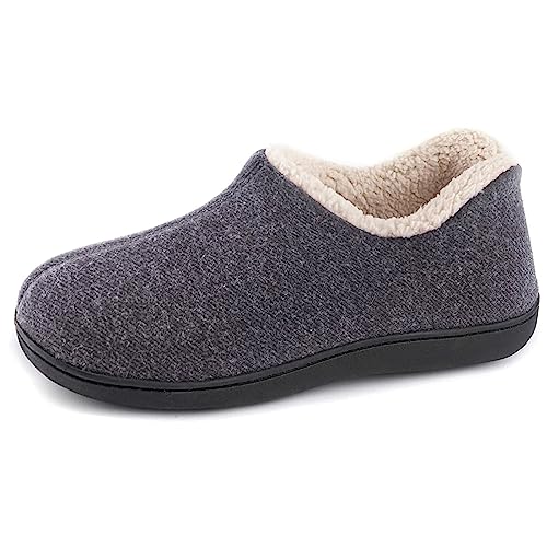 ULTRAIDEAS Hausschuhe Damen Plüsch Slippers Winter Wärme Pantoffeln Bequeme Memory Foam Filzpantoffel Gemischte Baumwolle Non-Slip Gummisohle im Innen- und Außenbereich,Grau,39 EU von ULTRAIDEAS