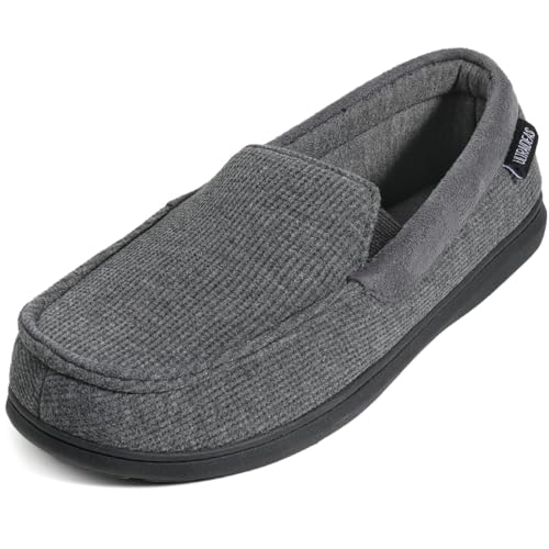 ULTRAIDEAS Herren Carver Hausschuhe Moc Loafer Hausschuhe Memory Foam, Hellgrau, 44.5 EU von ULTRAIDEAS