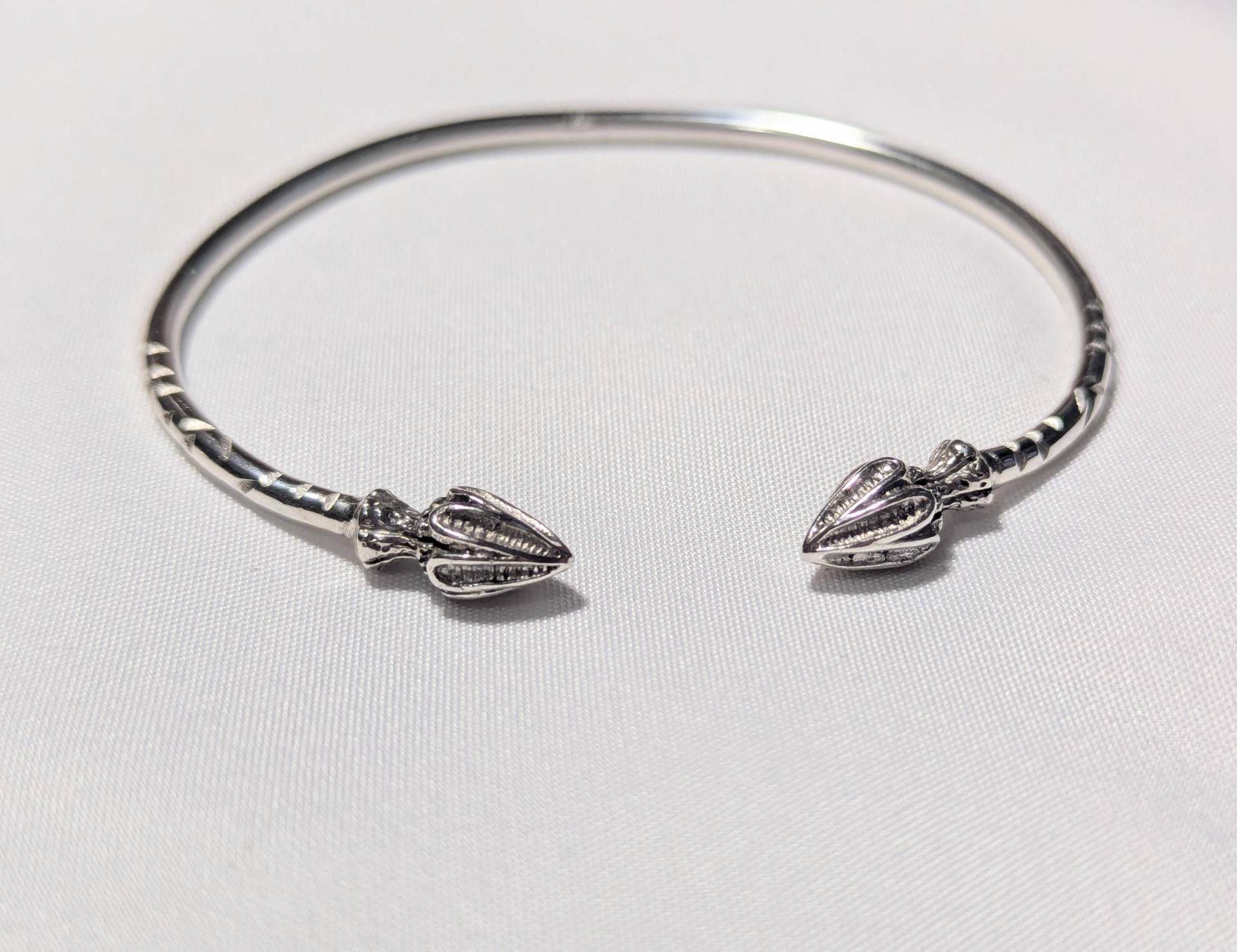 10 Gauge Sterling Silber Kakao Pod Tip Armband Armreif von ULoveJewelry