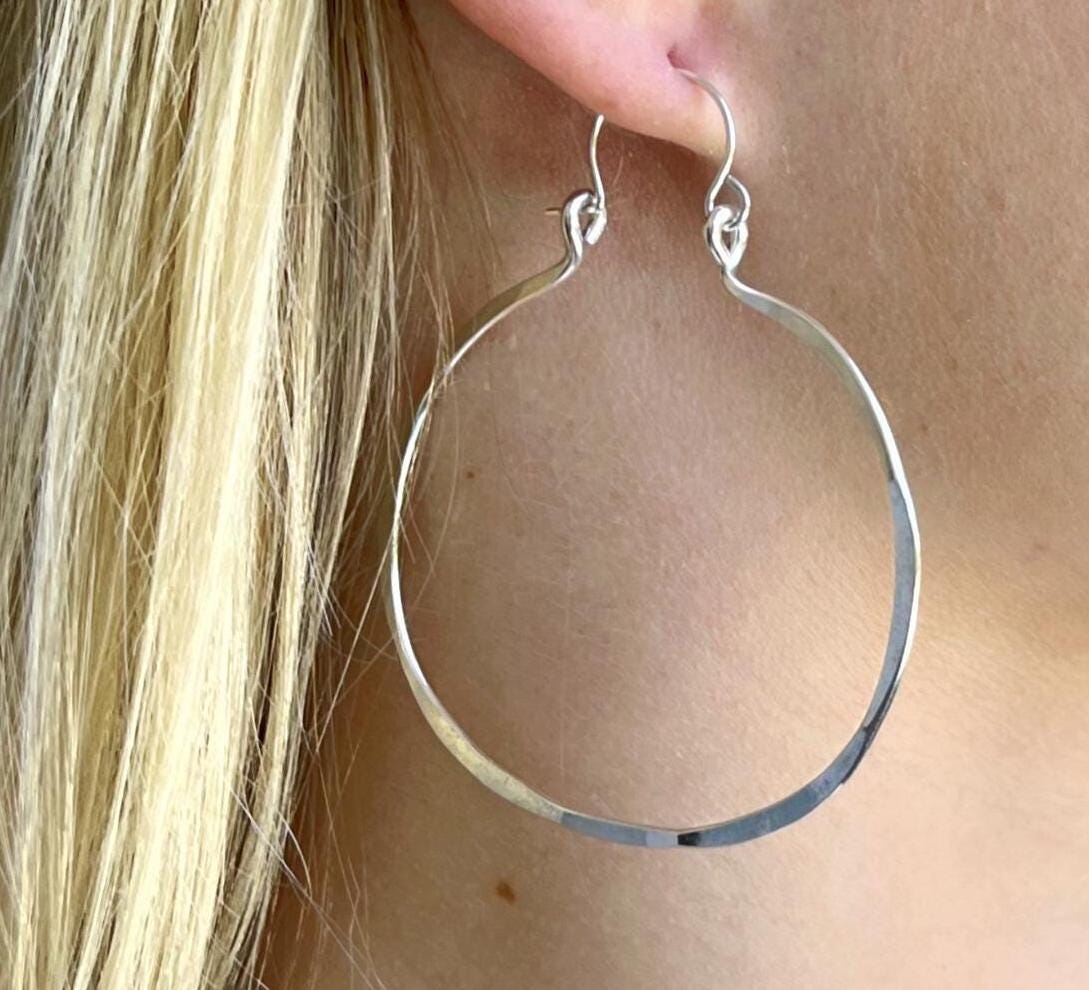 Creolen Sterling Silber. Alltags-Schmuck 5, 5 cm von ULoveJewelry