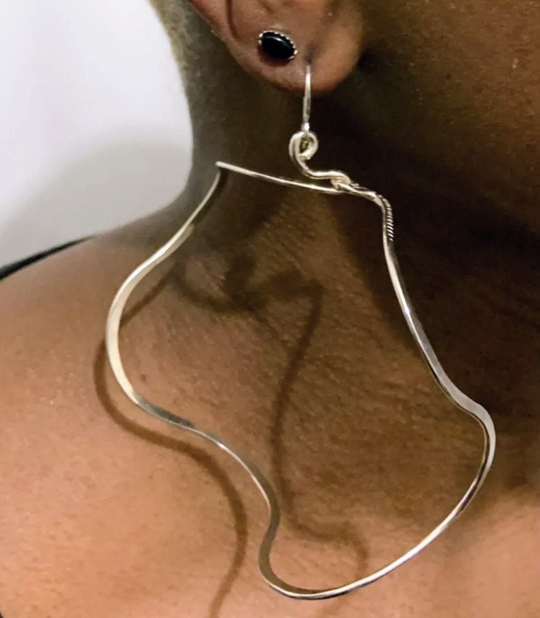 Große Sterling Silber Creolen Im Zick Zack Design von ULoveJewelry