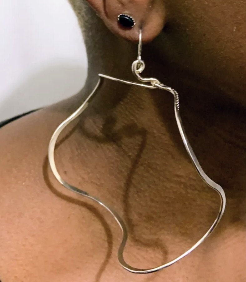 Große Sterling Silber Creolen Im Zick Zack Design von ULoveJewelry