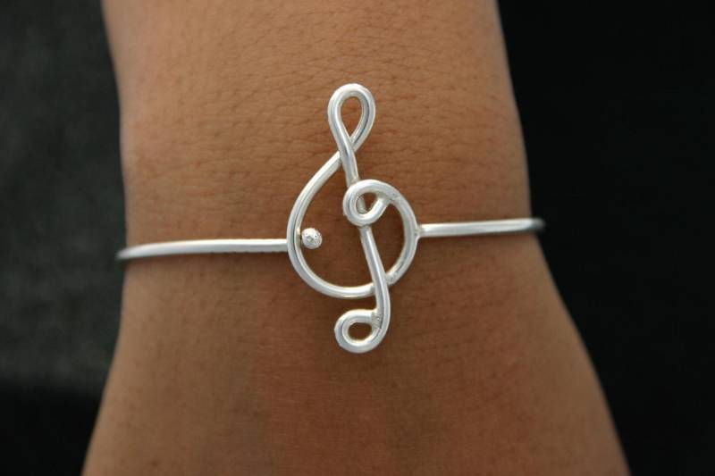 Kostenloses Geschenk Mit Diesem Kauf. Musik Hinweis Armband Sterling Silber Schmuck von ULoveJewelry
