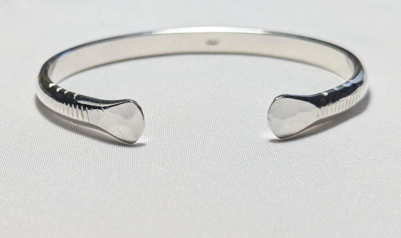 Vintage Sterling Silber Armreif, Handgefertigt Unisex 9.25 von ULoveJewelry