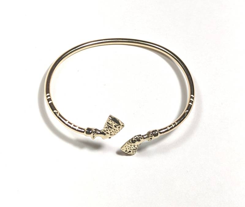 Handgemachte Nefertiti Armreif Aus Massivem Messing, Unisex von ULoveJewelry