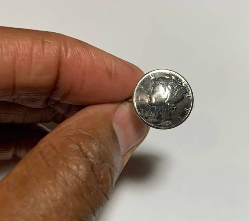 Vintage Merkur Dime Ring, Sterling Silber Münze Schmuck von ULoveJewelry