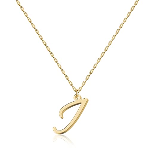 Halskette mit Initial in 18 Karat Gold I - Personalisierter Buchstaben-Schmuck für Frauen, handgefertigter Edelstahlanhänger, Geschenk für Geburtstag, Weihnachten, Abschluss, Valentinstag, Muttertag von UMAGICBOX