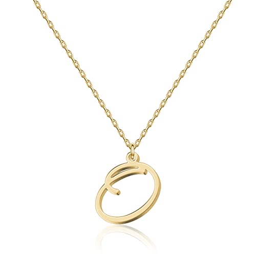 Halskette mit Initial in 18 Karat Gold O - Personalisierter Buchstaben-Schmuck für Frauen, handgefertigter Edelstahlanhänger, Geschenk für Geburtstag, Weihnachten, Abschluss, Valentinstag, Muttertag von UMAGICBOX