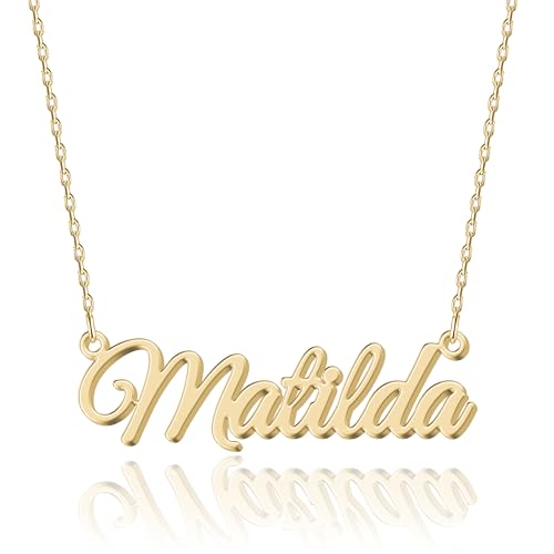 UMAGICBOX Elegante Damen-Halskette aus Edelstahl Matilda - Personalisierte 18K Gold Namenskette für spezielle Anlässe von UMAGICBOX