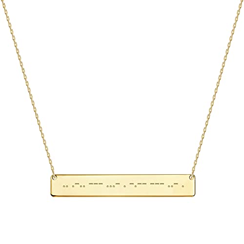 UMAGICBOX Individuelle Morsecode-Kette - Personalisierter gravierter Bar-Anhänger - Geheime Botschaften Schmuck - Einzigartiges Geschenk für Ihn & Sie - Edelstahl/Sterlingsilber von UMAGICBOX