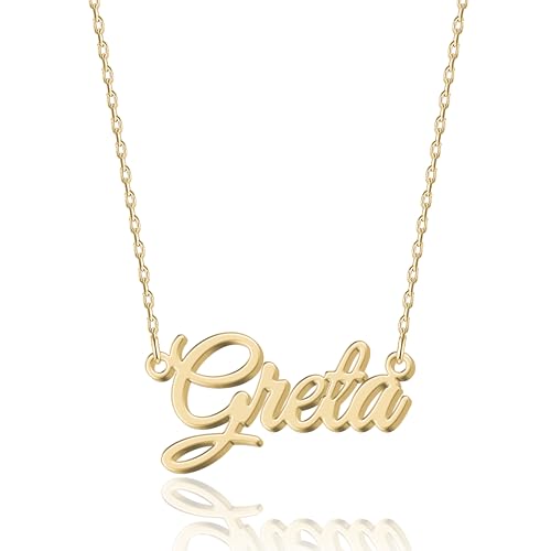 UMAGICBOX Namenskette Greta aus 18K vergoldetem Edelstahl - Personalisiertes Schmuckstück für Frauen und Mädchen zu Geburtstagen, Jubiläen und besonderen Anlässen von UMAGICBOX