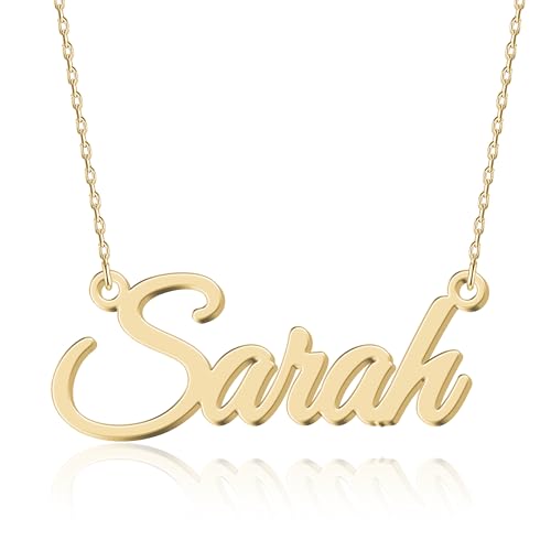 UMAGICBOX 18K Vergoldete Personalisierte Namenskette - Sarah Design für Damen, für Valentinstag, Geburtstag, Jahrestag oder Muttertag von UMAGICBOX