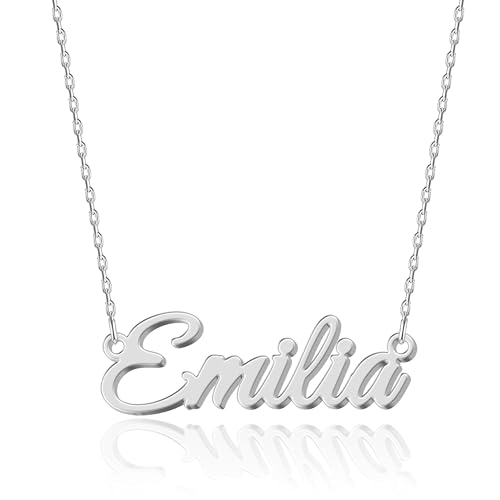 UMAGICBOX Personalisierte Namenskette mit Anhänger Emilia - Edelstahl Schmuck für Damen und Mädchen - Geschenk für Geburtstage, Jubiläen und Valentinstag von UMAGICBOX