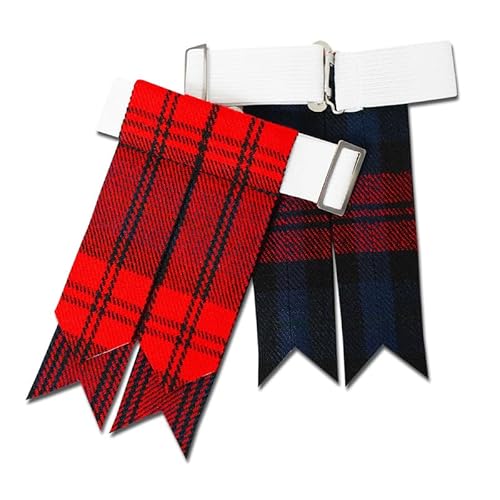 UMAM Kiltblitze für Herren mit schweren Schnallenverstellern, einfarbige und karierte Kiltsocken., Maclaclhan, Einheitsgröße von UMAM