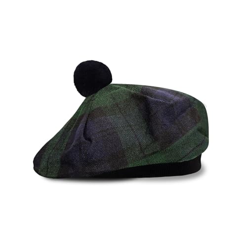 UMAM Scottish Traditional Tam o' Shatner Tammy Hat Flat Bonnet Kilt Many Tartans, Black Watch 008tcp, Einheitsgröße von UMAM