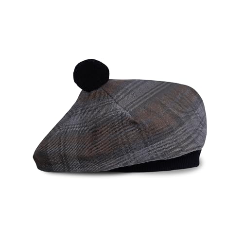 UMAM Tam o' Shatner Tammy-Mütze aus Acrylwolle, traditionell, Flache Motorhaube, Kilt, viele Tartans, Black Watch Weathered 013tcp, One Size von UMAM