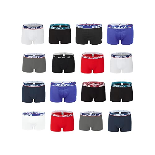 Unterhosen Männer Pack Surprise, Boxershorts Herren, Zufälliges Muster, Perfekter Halt (5er Pack), Blau/Rot/Schwarz, M von UMBRO