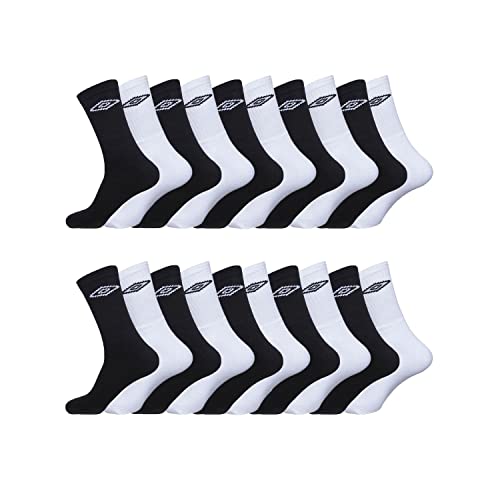 Sportsocken Herren Anti-Reizung, Socken Herren, Atmungsaktiv, Luftiges Netzgewebe (20er Pack), Schwarz-Weiss, 43/46 von UMBRO