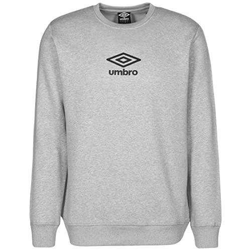 UMBRO Active Style Small Logo Sweatshirt Herren hellgrau/schwarz, S (44/46 EU) von UMBRO