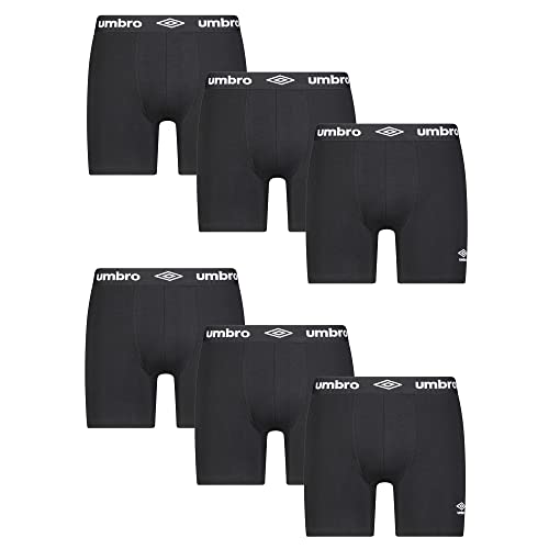 UMBRO Herren Boxershorts aus Baumwolle, Stretch, 15,2 cm, Schwarz, 3er-Pack von UMBRO