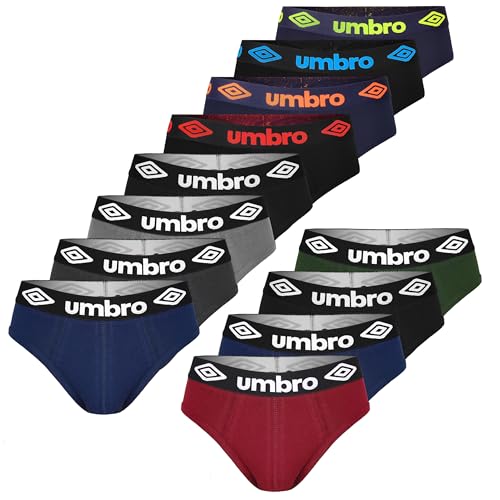 UMBRO Herren Slips 12er Pack M Unterhosen männer Baumwoll Passform Atmungsaktiv von UMBRO