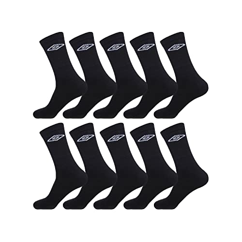 Sportsocken Herren Langlebig, Socken Herren, Anti-Reizung, rutschfest (10er Pack), Schwarz, 43/46 von UMBRO