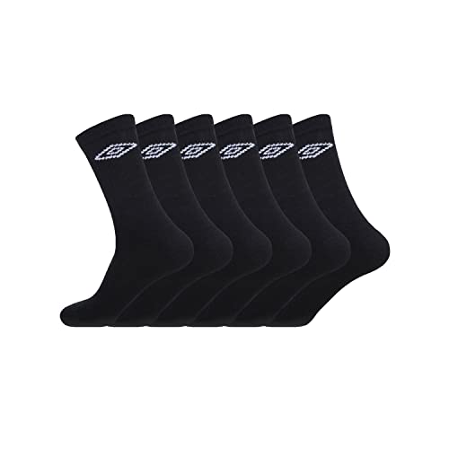 Socken Herren rutschfest, Sportsocken Herren, Bewegungsfreiheit, Empfindliche Haut (6er Pack), Schwarz, 39/42 von UMBRO