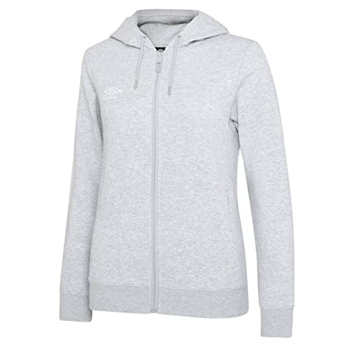 UMBRO - Kapuzenjacke CLUB LEISURE – Damen, Grau meliert / Weiß, 32 von UMBRO