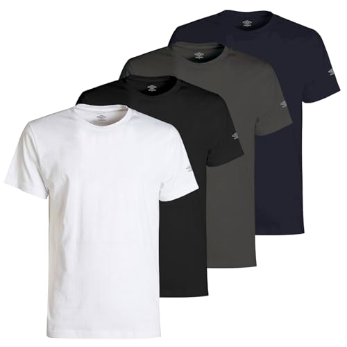 UMBRO - Kurzärmliges SportTShirt aus Baumwolle für Sport Fitnessstudio und Freizeit: Tshirt Baumwolle, halber Ärmel, Rundhalsausschnitt, kombinierbar mit Shorts, Weiß, Large UMBRO - Kurzärmliges SportTShirt aus Baumwolle für Sport Fitnessstudio und Freizeit: Tshirt Baumwolle, halber Ärmel, Rundhalsausschnitt, kombinierbar mit Shorts, Weiß, Large von UMBRO