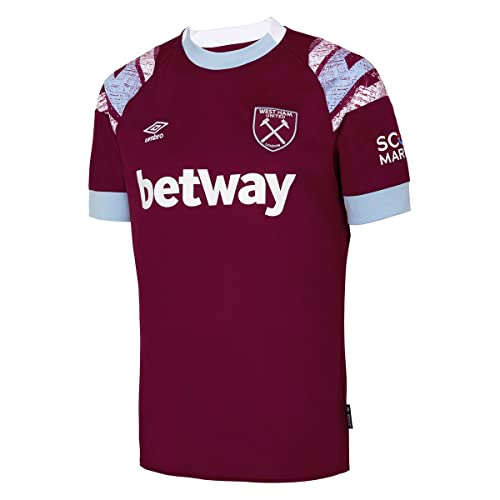 UMBRO West Ham United Trikot Home 2022/2023 Herren Bordeaux/hellblau, XL von UMBRO