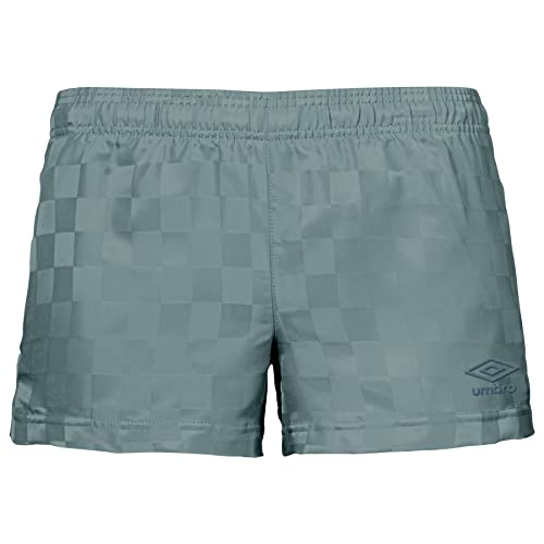 Umbro Damen Kurze Hose mit Schachbrettmuster Shorts, Silberblau/indisches Blaugrün, Groß von UMBRO