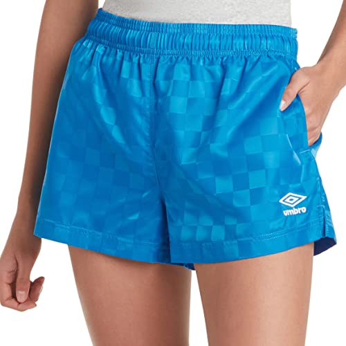 Umbro Damen Schachbrett-Shorts Kurze Hose, Blau-Blue Jewel, Klein von UMBRO