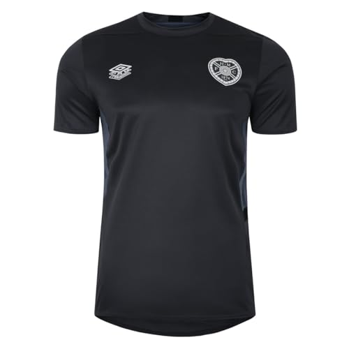 Umbro Herren 23/24 Heart of Midlothian FC Trainingstrikot, Carbon/Grisaille/Schwarz, Klein von UMBRO