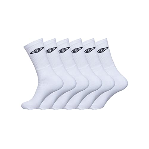 Socken Herren Bequem, Sportsocken Herren, Angenehm, Atmungsaktiv (6er Pack), Weiss, 39/42 von UMBRO