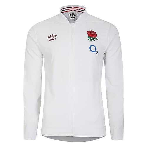 Umbro Herren England Anthem (O2) Jacke, Brilliant White/Foggy Dew, L von UMBRO