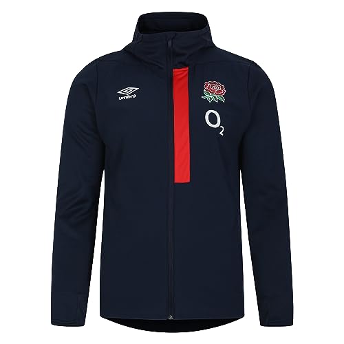 Umbro Herren England Kapuzenjacke (O2) Jacke, Navy Blazer/Flame Scarlett, XXL von UMBRO