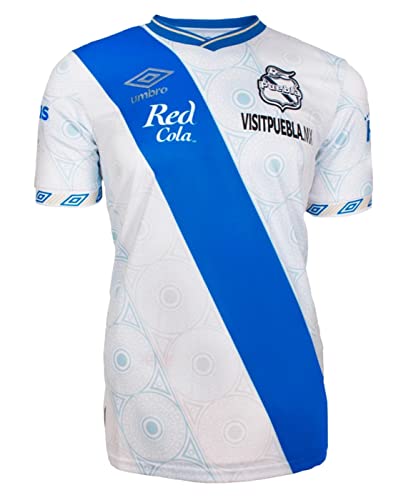 Umbro Herren Puebla Home Fußballtrikot 2021/22, Weiß, traditionelles Blau, L von UMBRO