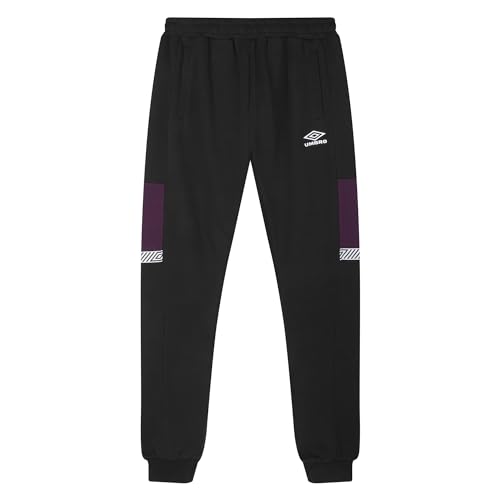 Umbro Herren Sport-Stil Club Jogginghose Hose, Schwarz/Potent Purple, XL von UMBRO