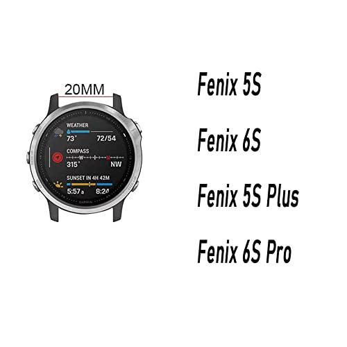 UMCNVV 20 mm Uhrenarmband für Garmin Fenix 6, 6S, 6X, Pro, 5X, 5S Plus, Silikon, Schnellverschluss, Fenix6S, Fenix5S, Easyfit-Armband, 20mm Fenix 6S, Achat von UMCNVV