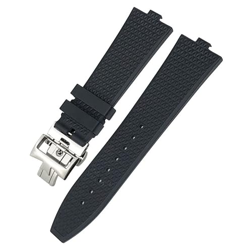 UMCNVV 24 mm x 7 mm Fluoro-Gummi-Uhrenarmband passend für Vacheron Constantin 5500 V 4500 V 7900 schwarz blau Herren-Uhrenarmband, wasserdicht, Schnellverschluss, 24-7mm, Achat von UMCNVV