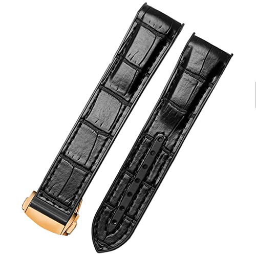 UMCNVV Armband aus echtem Leder mit gebogenem Ende, Silikon, für Omega Seamaster 007, wasserdichtes Armband mit Faltschließe, Blau, 22 mm, Achat von UMCNVV