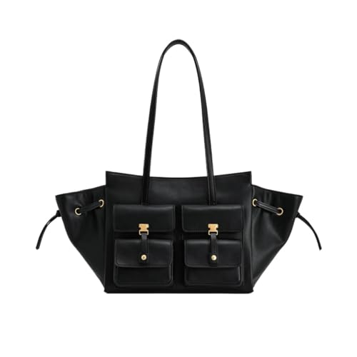UMCNVV Dumpling Bun Damen-Tragetasche, einfarbig, Schultertasche, Unterarmtasche für Damen, Schwarz , 45-13-22cm UMCNVV Dumpling Bun Damen-Tragetasche, einfarbig, Schultertasche, Unterarmtasche für Damen, Schwarz , 45-13-22cm von UMCNVV