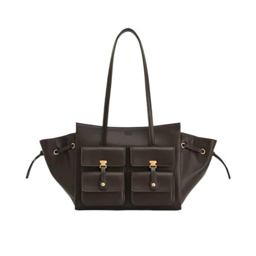 UMCNVV Dumpling Bun Damen-Tragetasche, einfarbig, Schultertasche, Unterarmtasche für Damen, dark coffee, 45-13-22cm UMCNVV Dumpling Bun Damen-Tragetasche, einfarbig, Schultertasche, Unterarmtasche für Damen, dark coffee, 45-13-22cm von UMCNVV