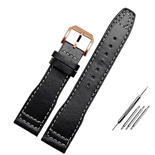 UMCNVV Herren-Uhrenarmband für IWC Pilot Mark XVIII IW327004 IW377714, 20 mm, 21 mm, braun-schwarz, echtes Lederarmband, 20 mm, Achat von UMCNVV