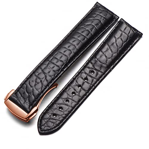 UMCNVV Uhrenarmband aus Krokodilleder, für Damen und Herren, Stil für Omega Seahorse Deville, 18 mm, 19 mm, 20 mm, Original-Uhrenarmband, 19 mm, Achat von UMCNVV
